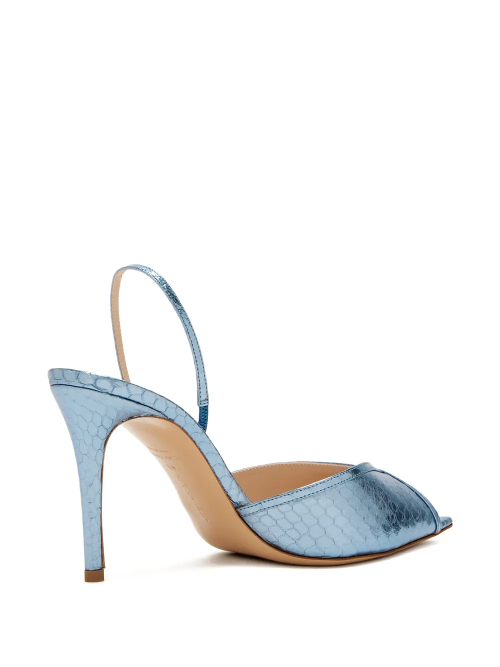 Andrea Wazen Katy slingback pumps met open neus Blauw