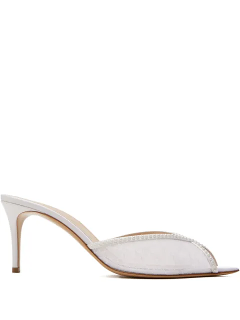 Andrea Wazen  Katy lace pearl mules