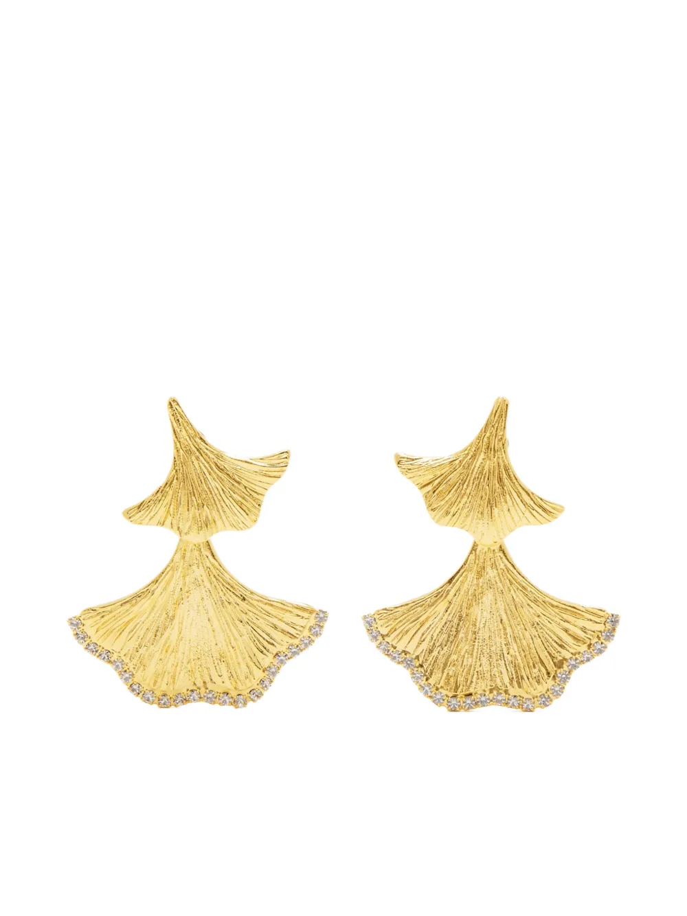Lynyer Enchanted Flora leaf-embellished earrings - Gold