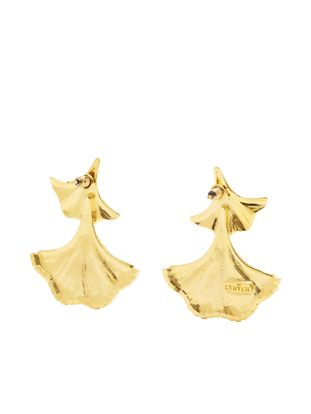 Lynyer Enchanted Flora leaf-embellished earrings - Goud