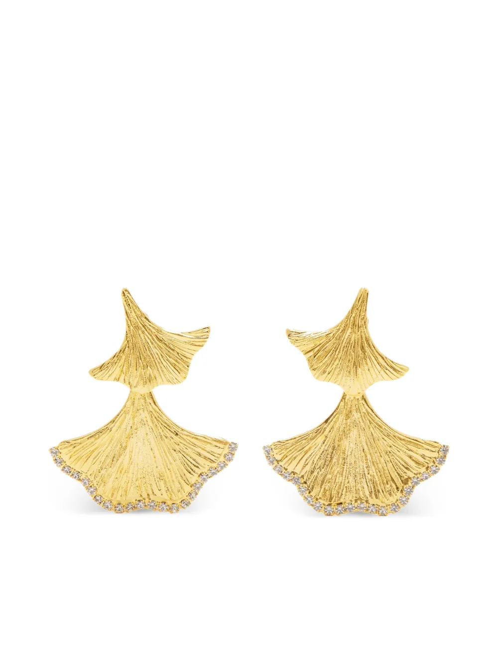 Lynyer Enchanted Flora leaf-embellished earrings - Oro
