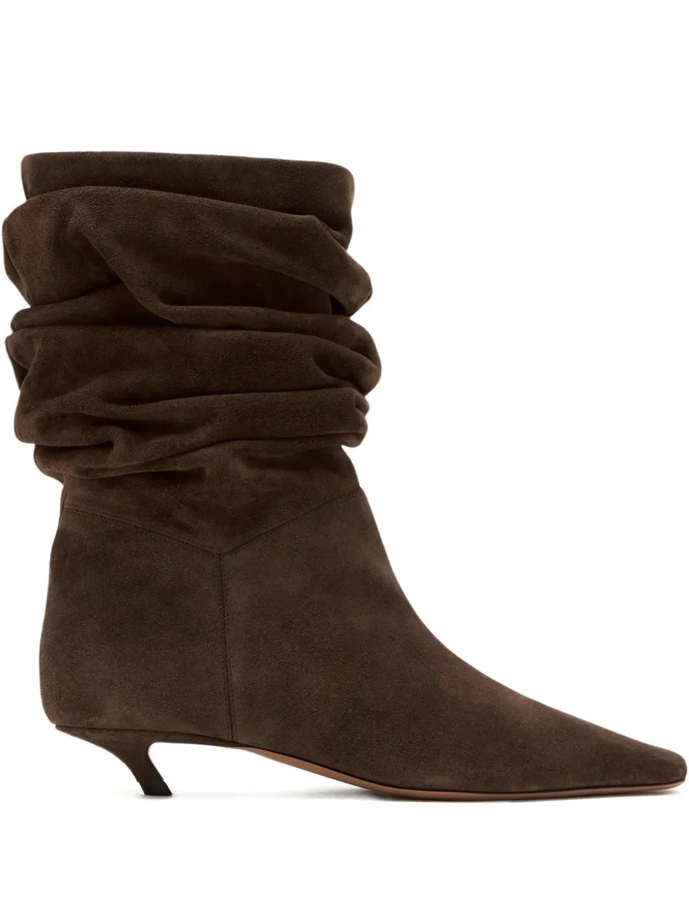 Amina Muaddi Jamie 25 gathered pointed boots Bruin