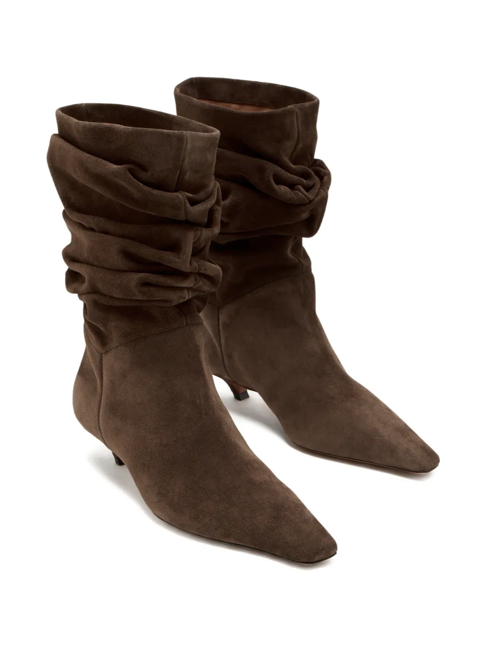 Amina Muaddi Jamie 25 gathered pointed boots Bruin