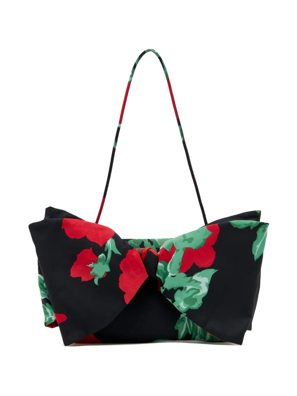 Loeffler Randall Valerie floral-print bow-detail shoulder bag - Nero