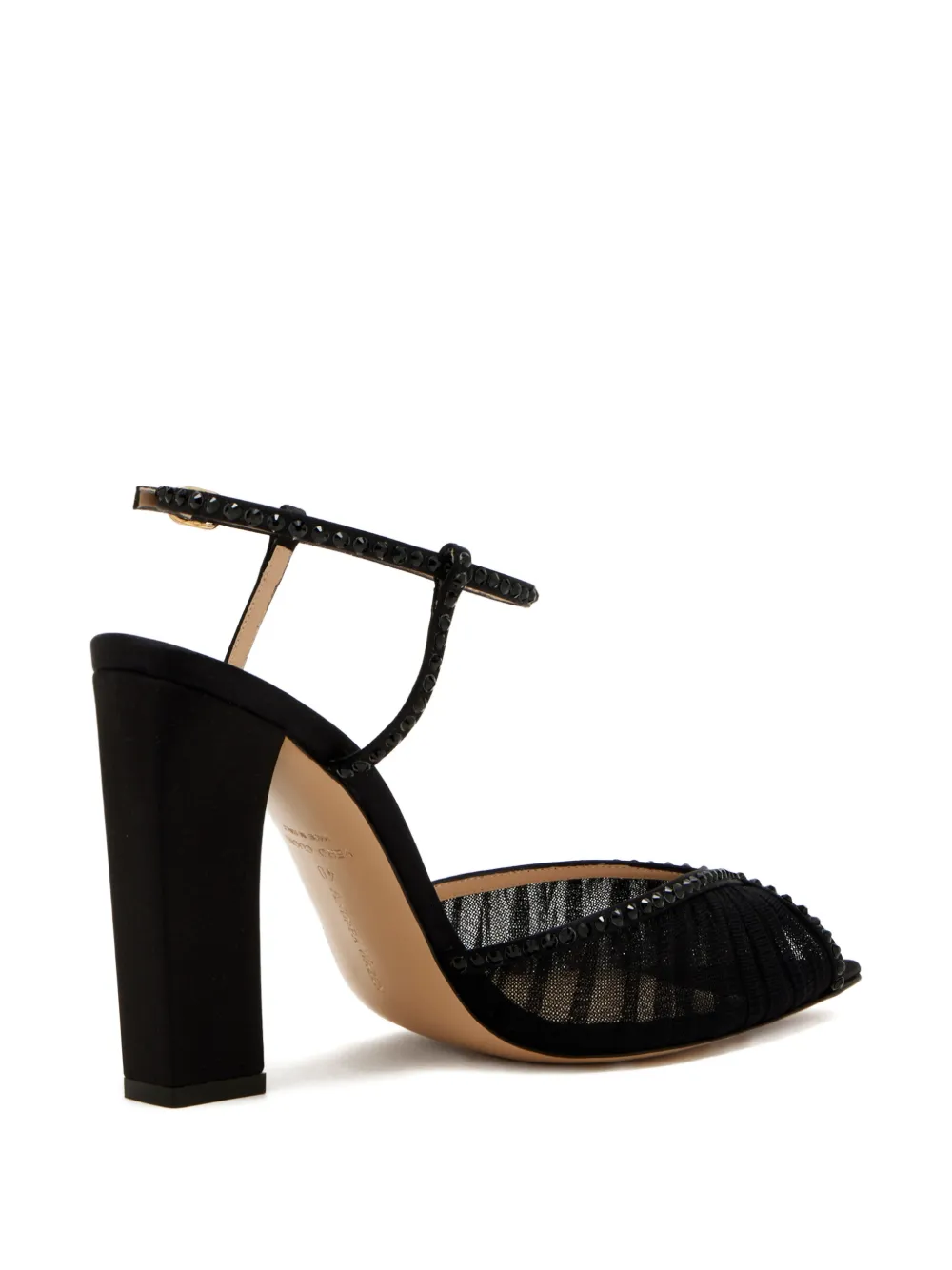 Andrea Wazen Katy verfraaide sandalen met blokhak Zwart