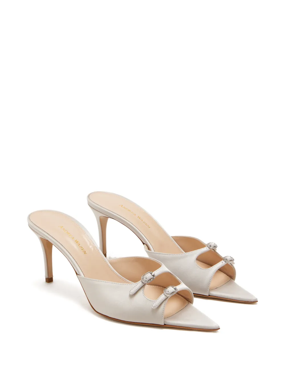 Andrea Wazen Carol sandalen met verfraaide gesp Zilver