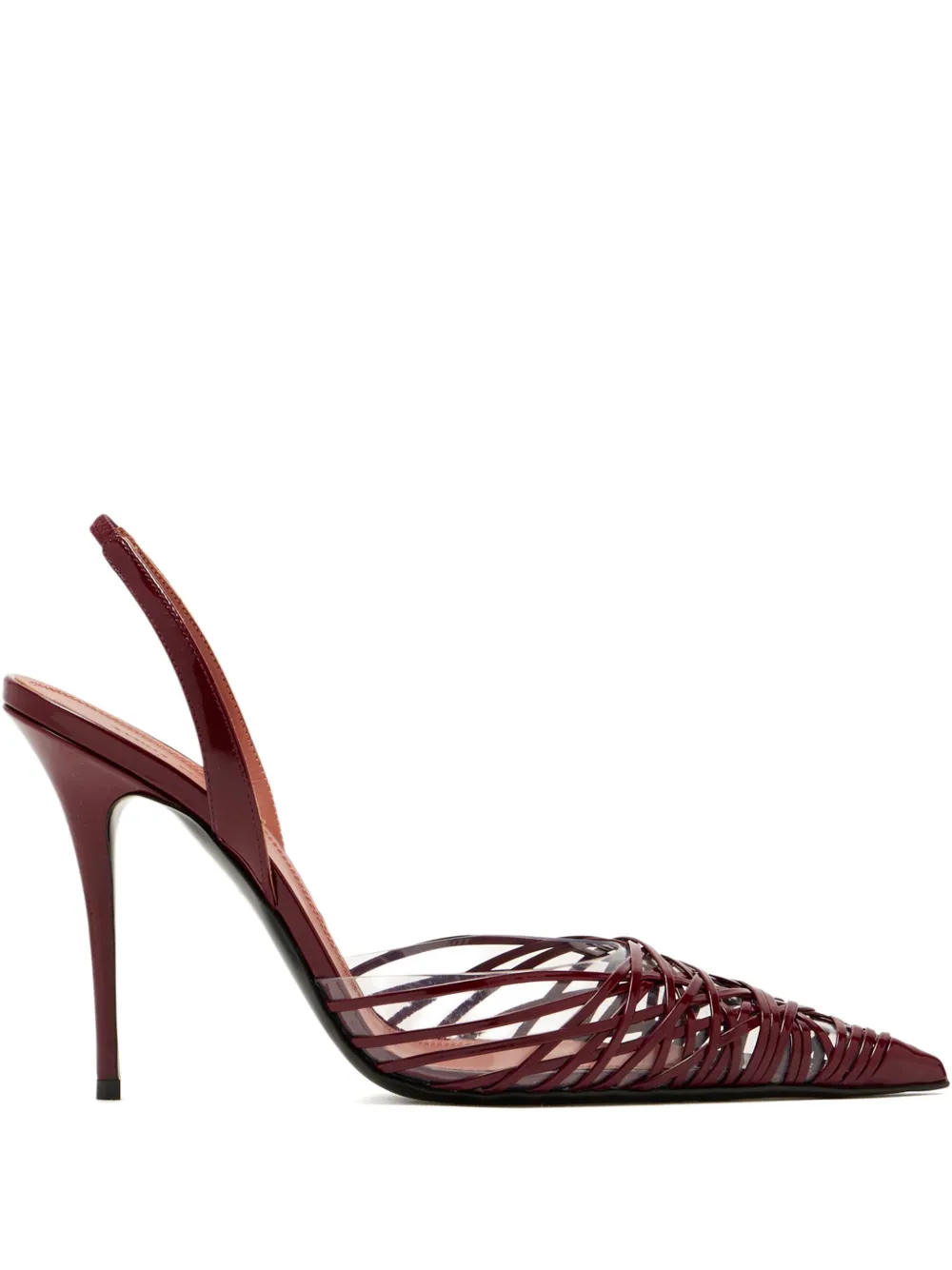 Amina Muaddi Lori geweven slingback pumps Rood