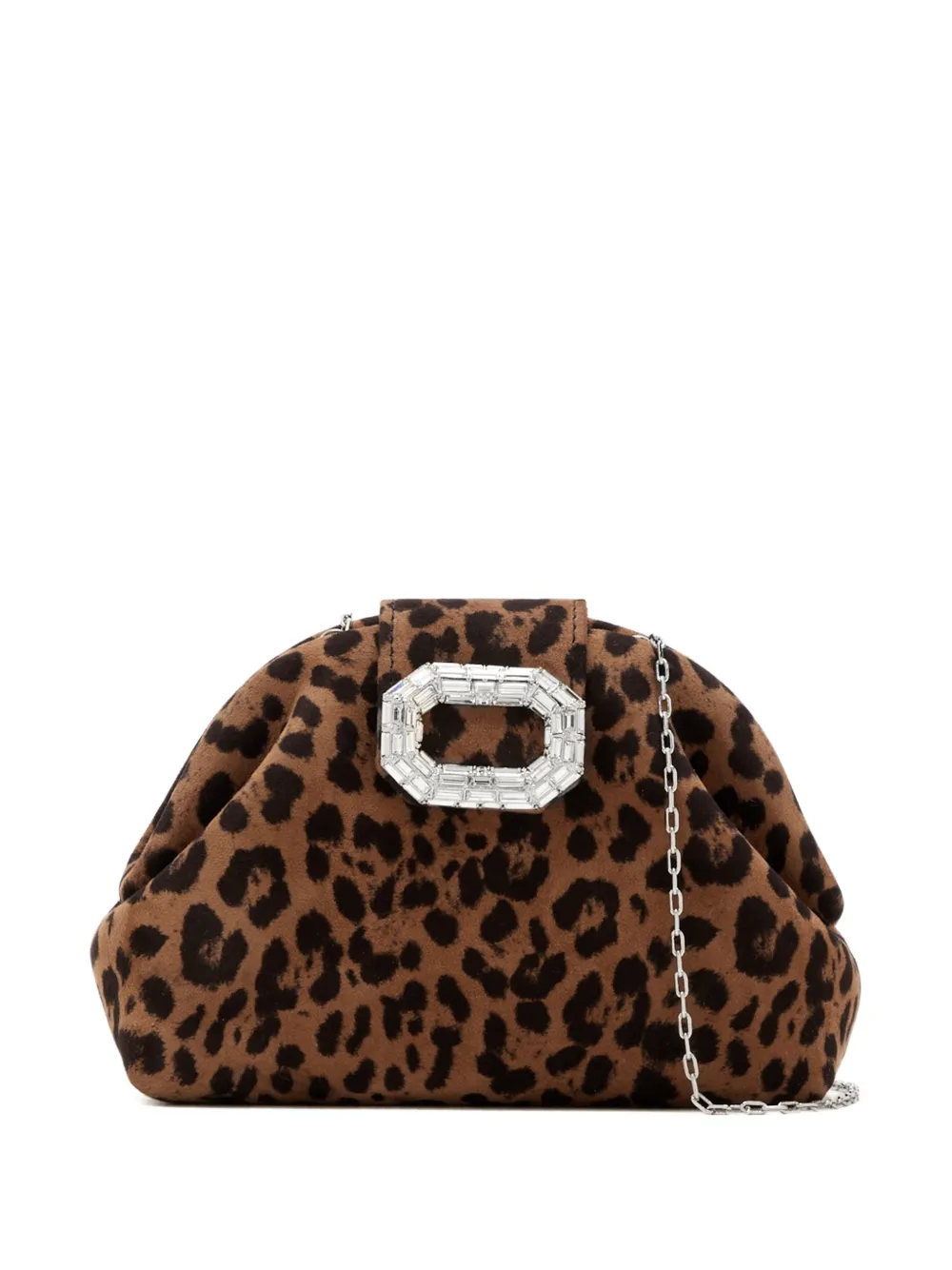 Amina Muaddi Camelia leopard-print mini bag - Marrone
