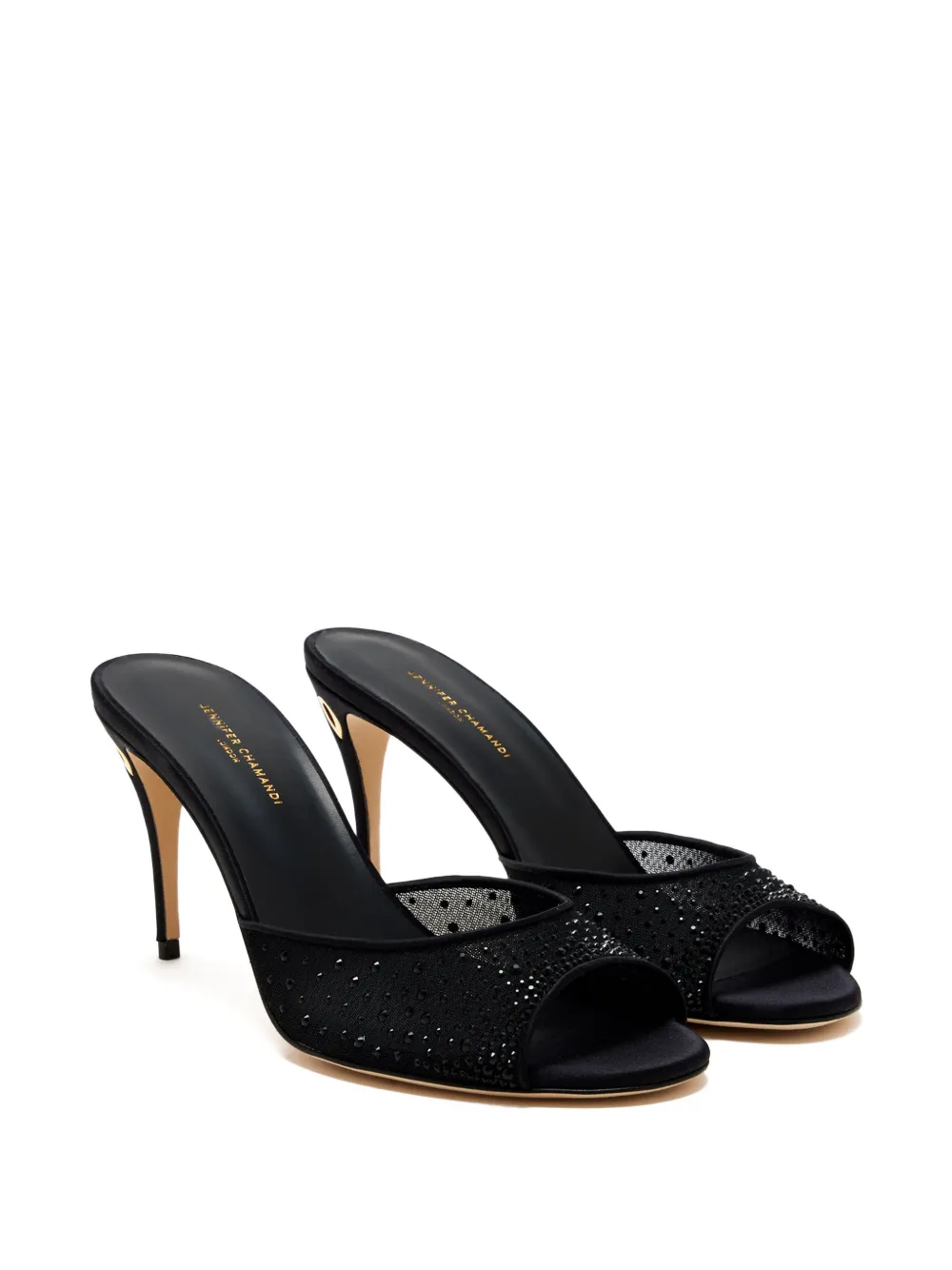 Jennifer Chamandi Guido crystal-embellished sandals Zwart