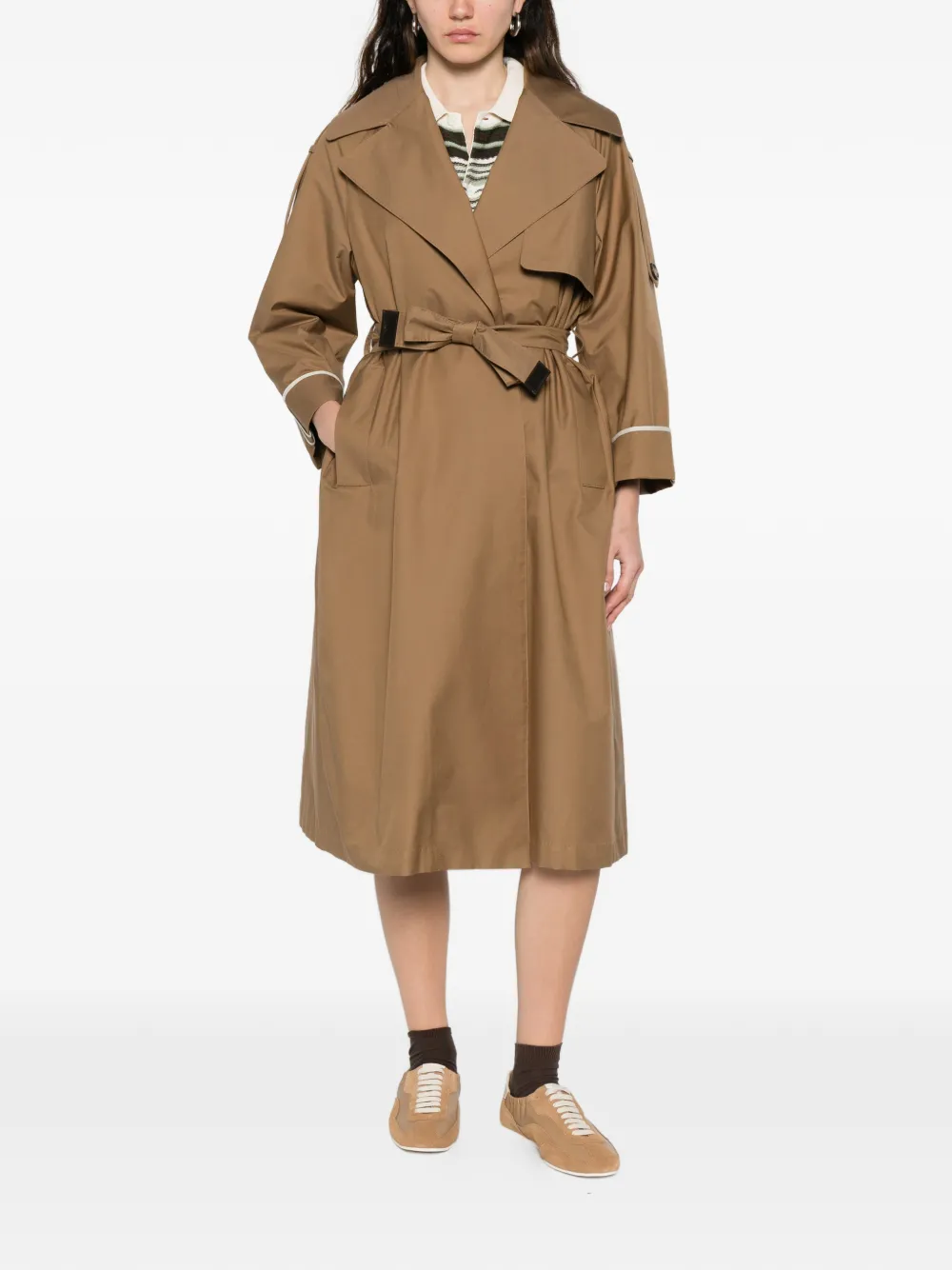  Max Mara Notched-lapel Belted Trench Coat - Brown 