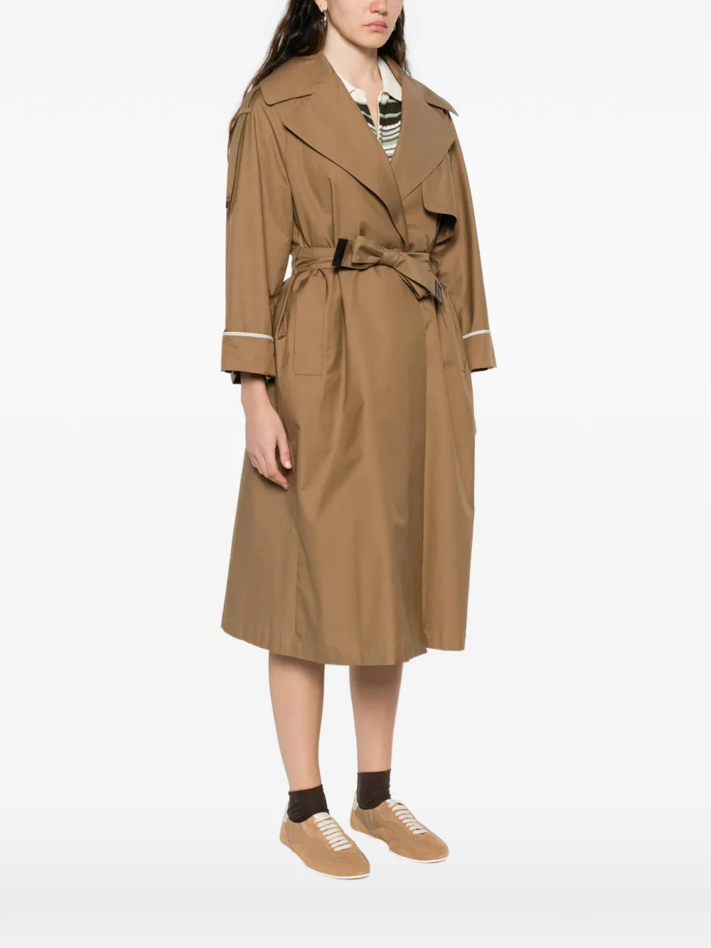  Max Mara Notched-lapel Belted Trench Coat - Brown 