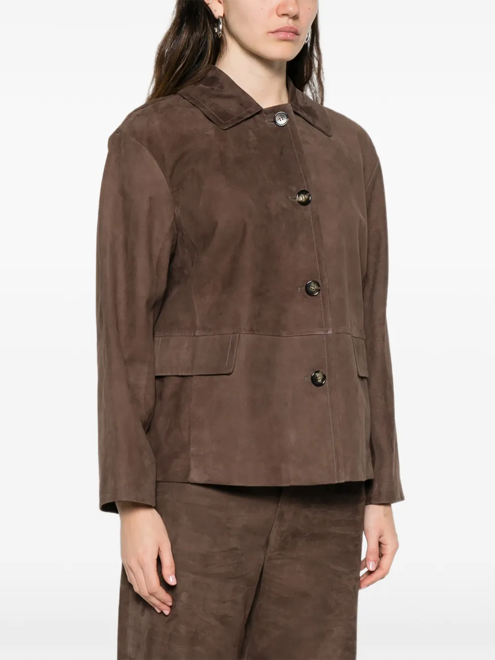  's Max Mara Button Patch-pocket Jacket - Brown 