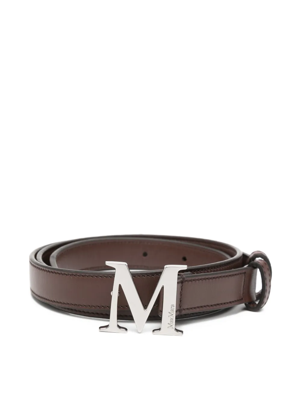 Max Mara buckle leather belt - Marrone