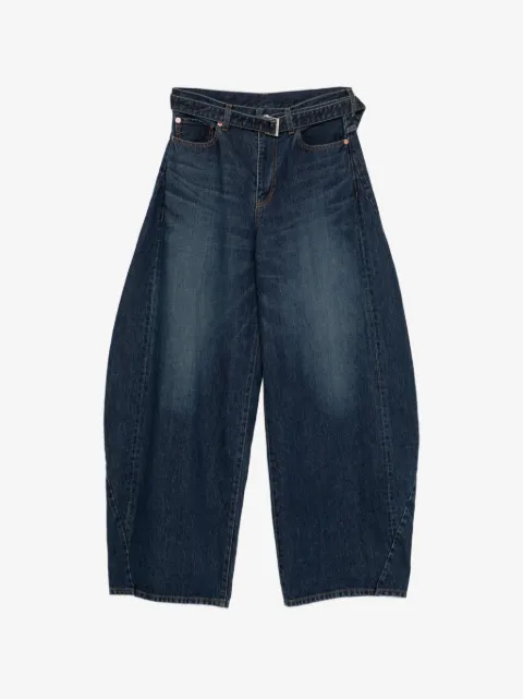 sacai belted barrel-leg jeans