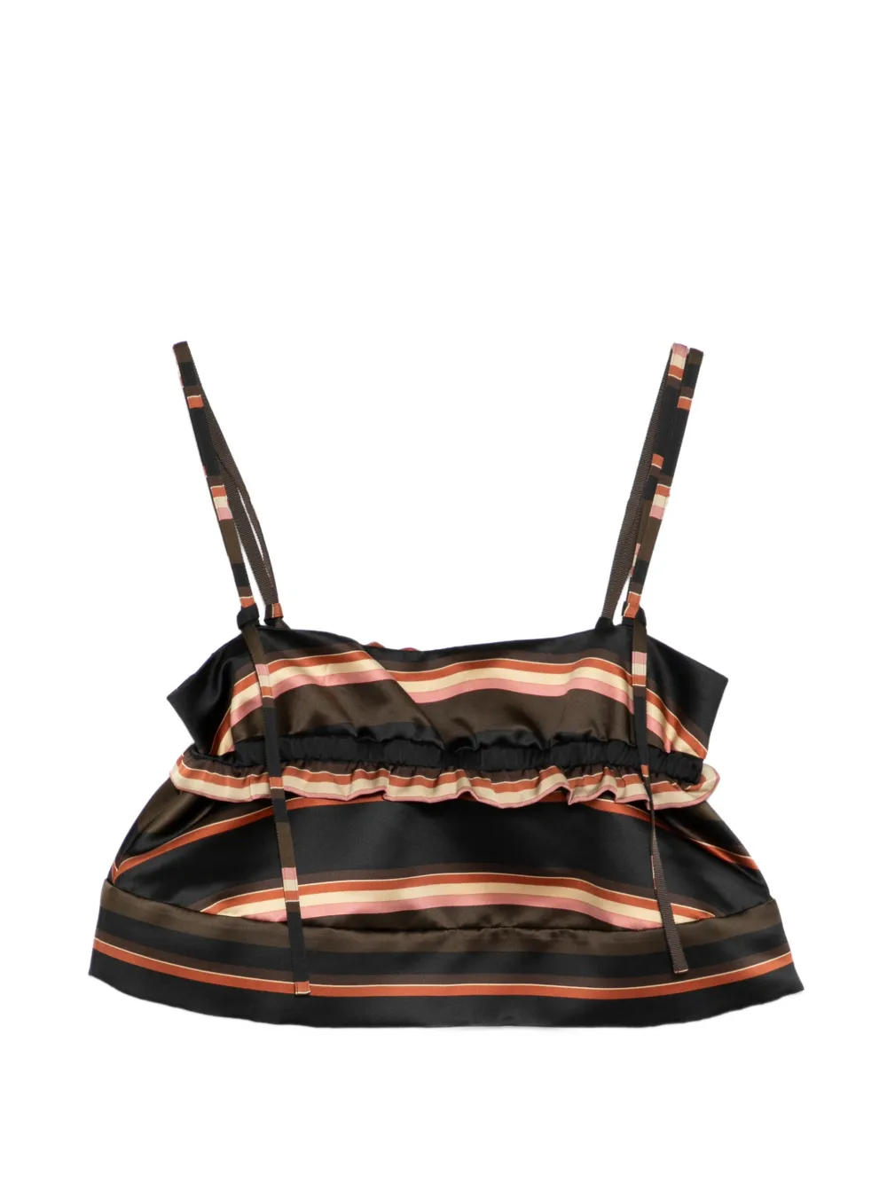 sacai ruffled sleeveless top - Nero