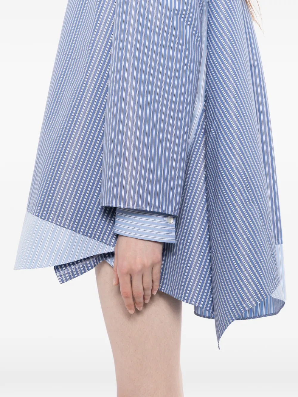Sacai striped shirt dress - Blauw