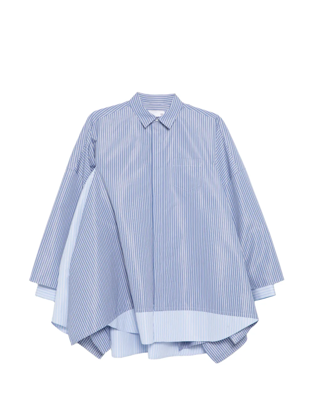 sacai striped shirt dress - Blu