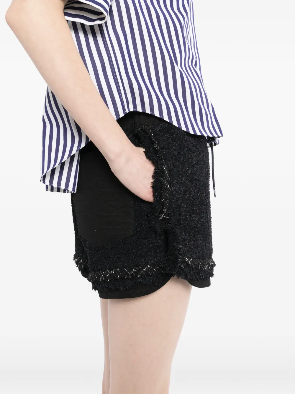 sacai Tweed shorts Zwart