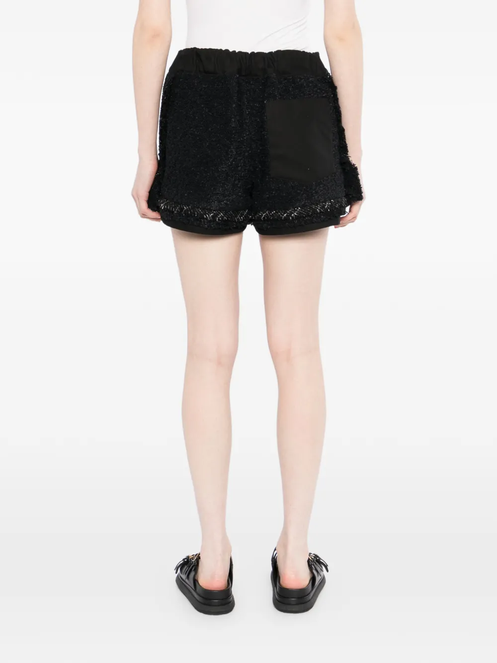 sacai Tweed shorts Zwart