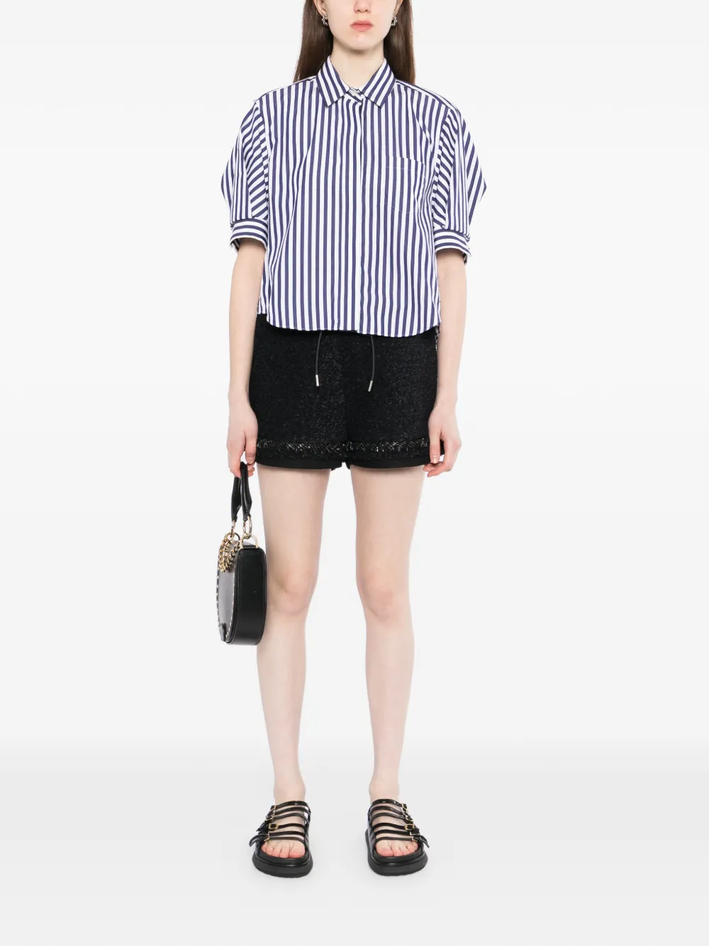  Sacai Tweed Shorts - Black 