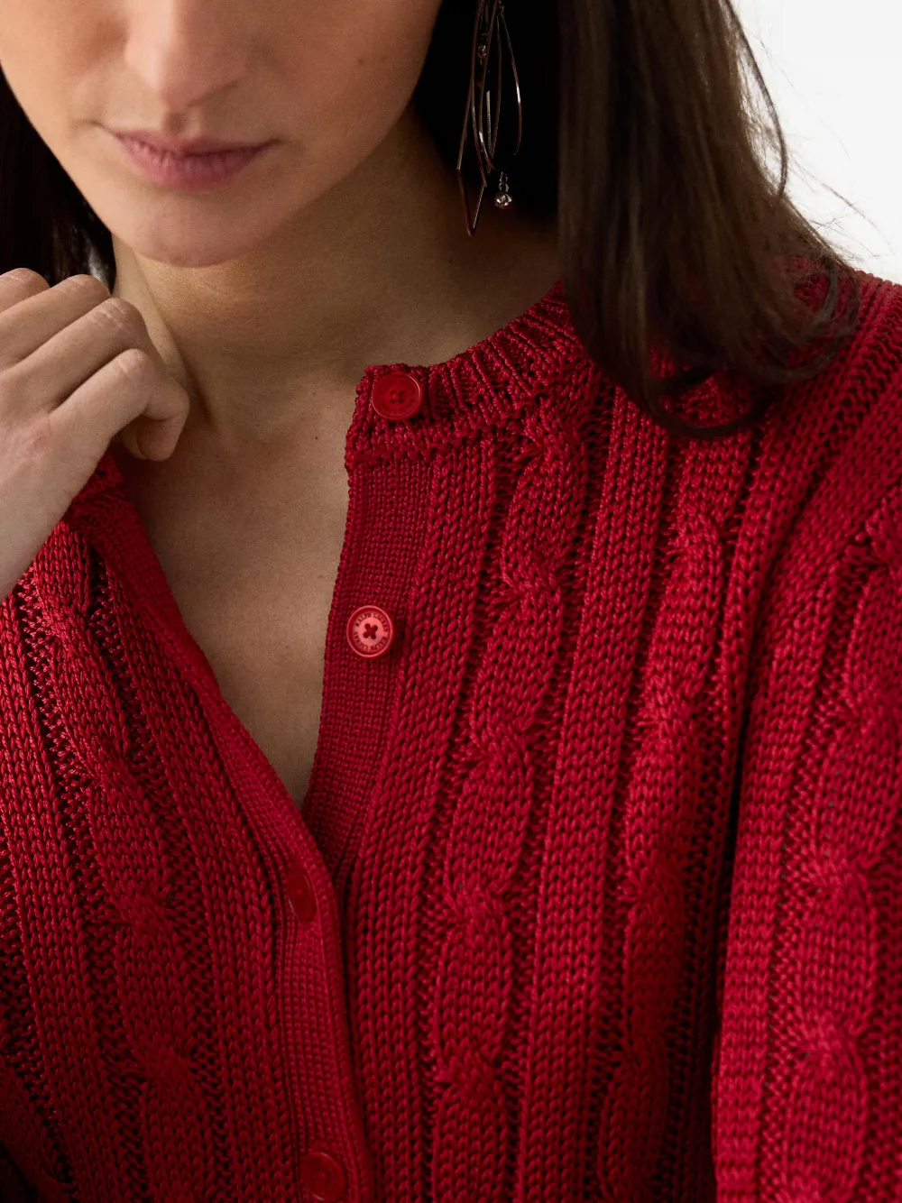 Ralph Lauren Collection Kabelgebreid vest Rood