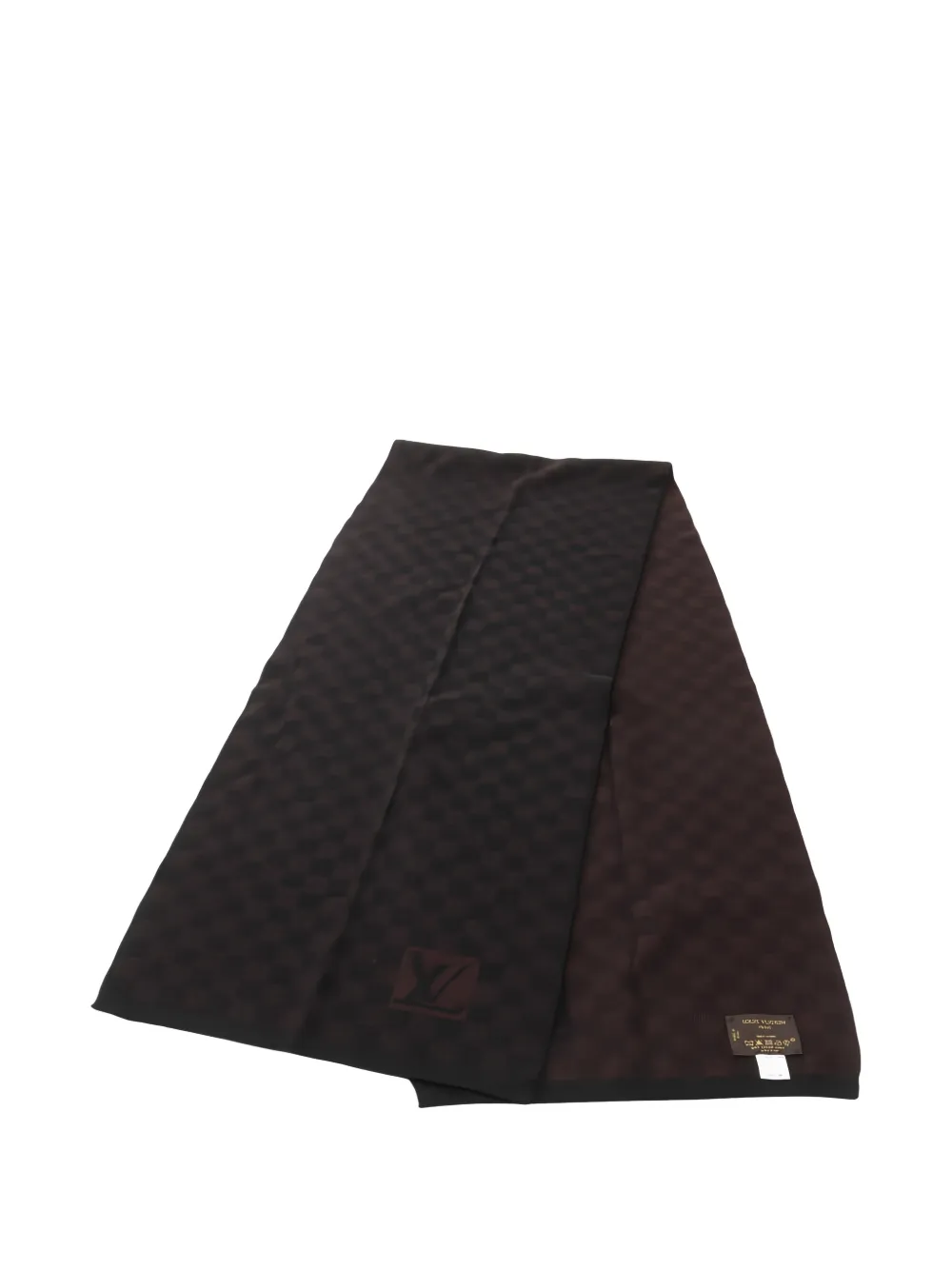 Louis Vuitton Pre-Owned 2010s Petit Damier wool scarf - Marrone