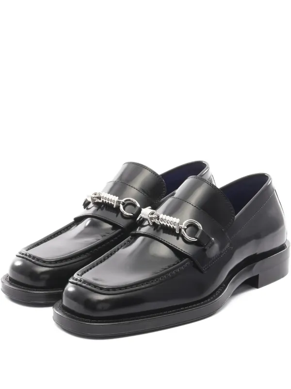 Burberry Black Leather Monk Strap Loafers Burberry Embellished Leather Monk-Strap Loafers - 8088630  main image 4