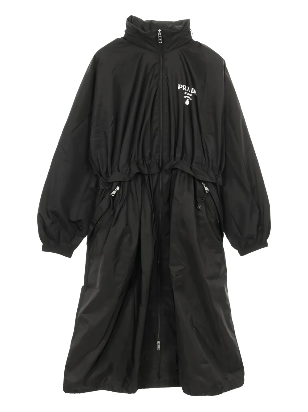 Prada Pre-Owned 2000s logo-print hooded raincoat - Black