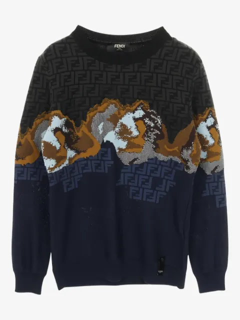 Fendi Pre-Owned FF stickad logotypmönstrad topp