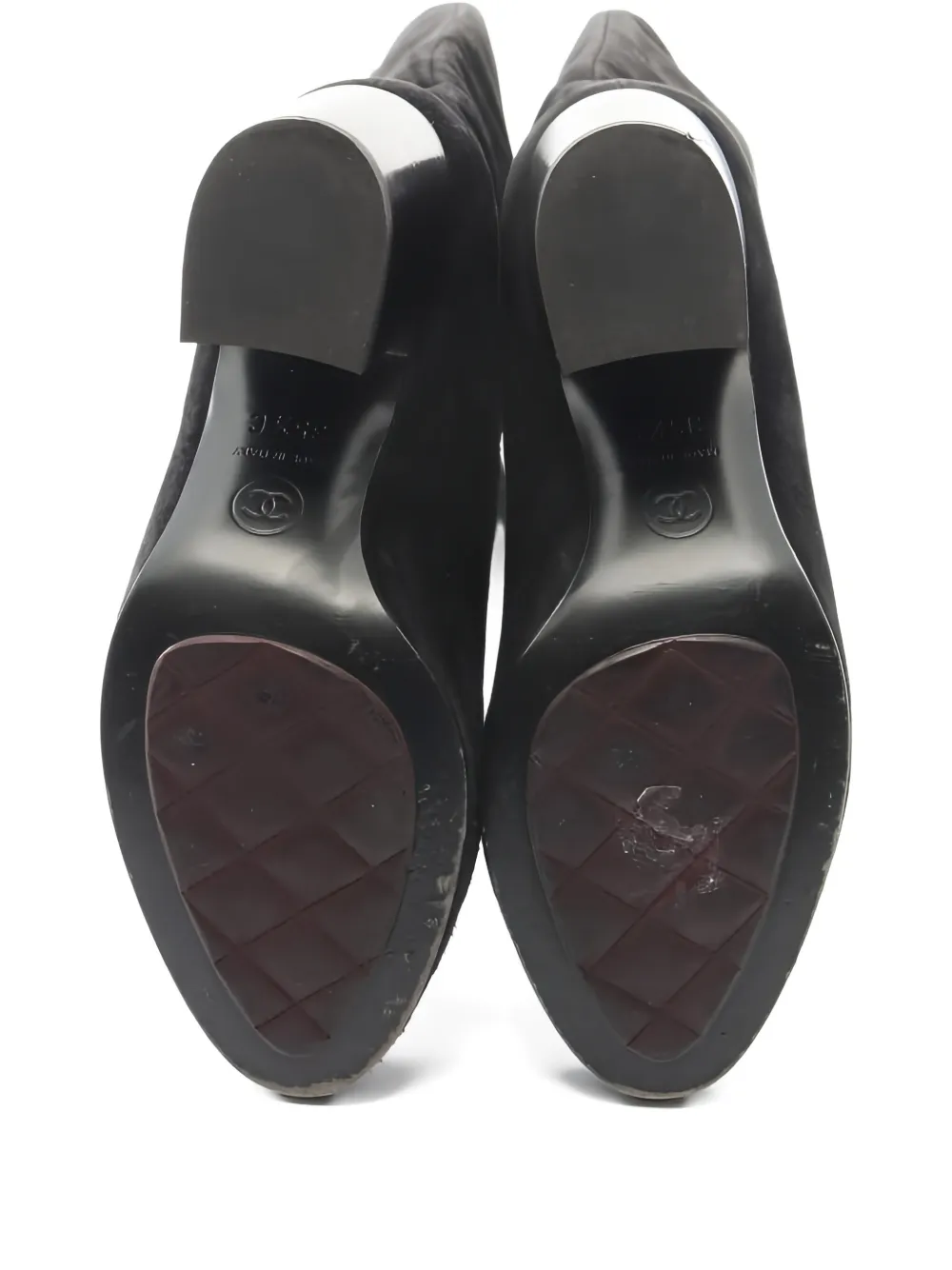 CHANEL Pre-Owned Coco Mark Stiefel aus Wildleder - Schwarz