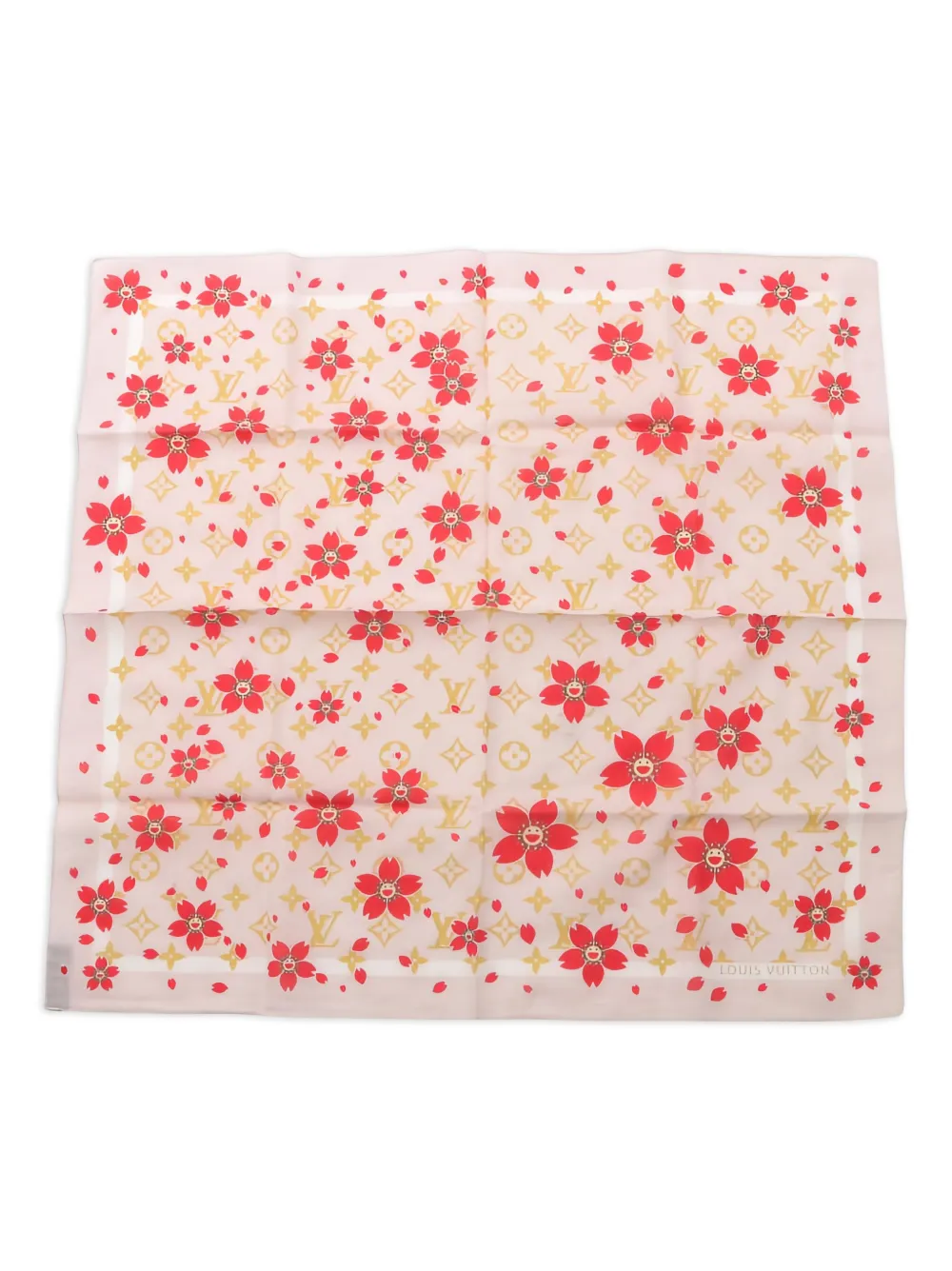 Louis Vuitton Pre-Owned x Takashi Murakami 2010s monogram cherry-blossom scarf - Rosa