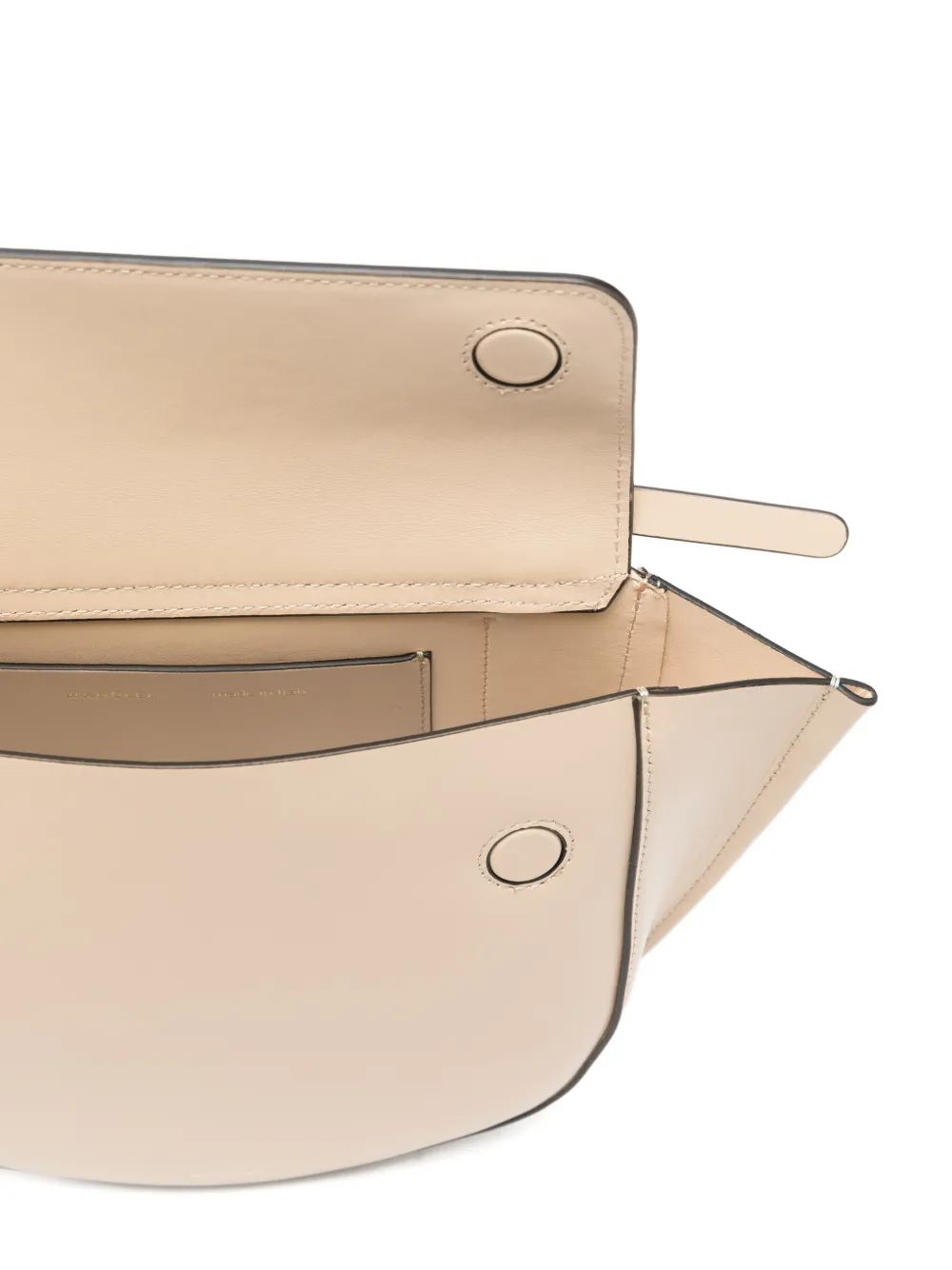 Wandler Hostensia kleine schoudertas met handgreep Beige