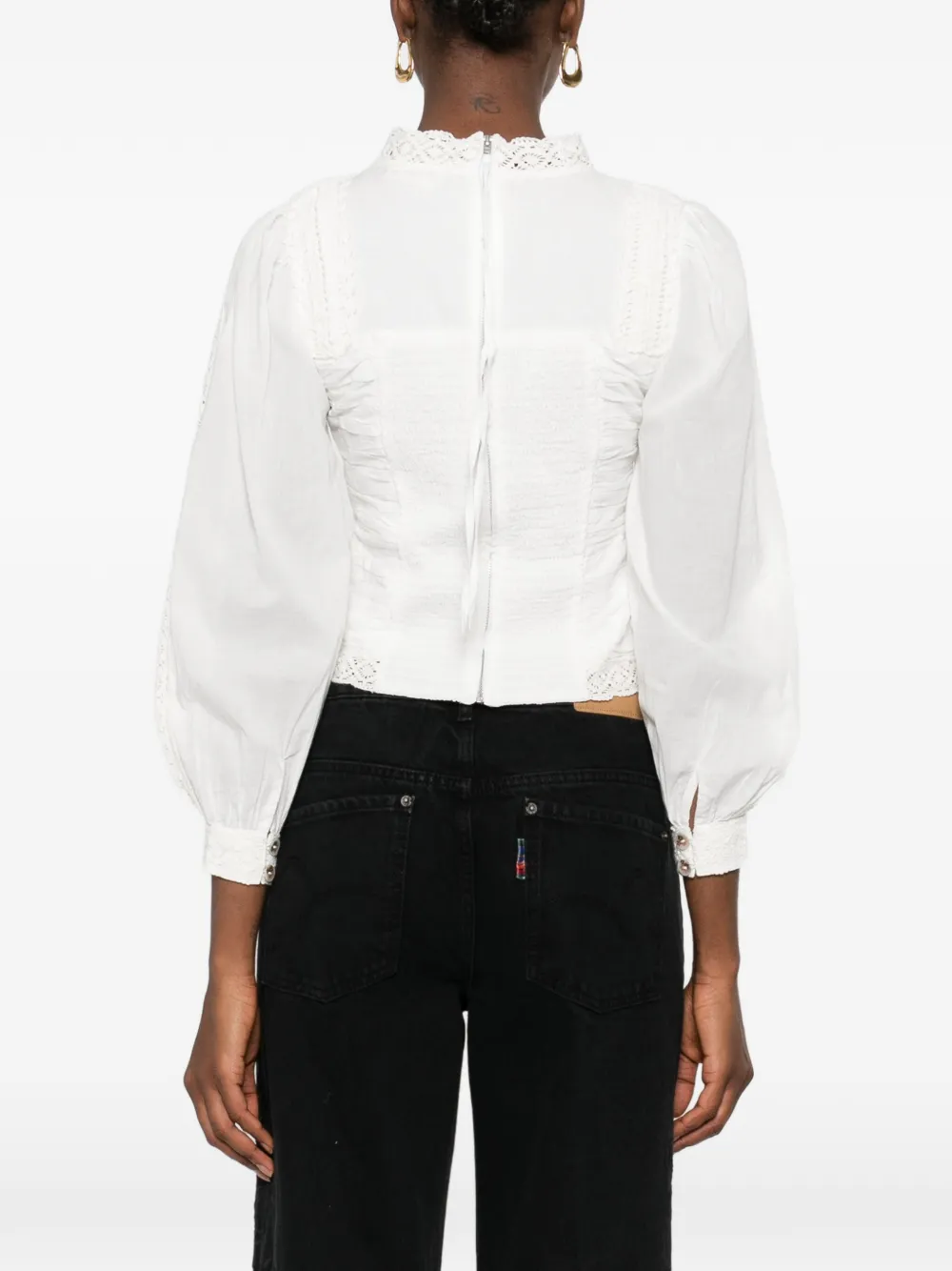 FARM Rio Blouse met kant Wit