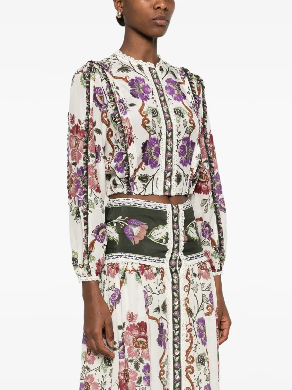 Floral Lace-Trim Shirt