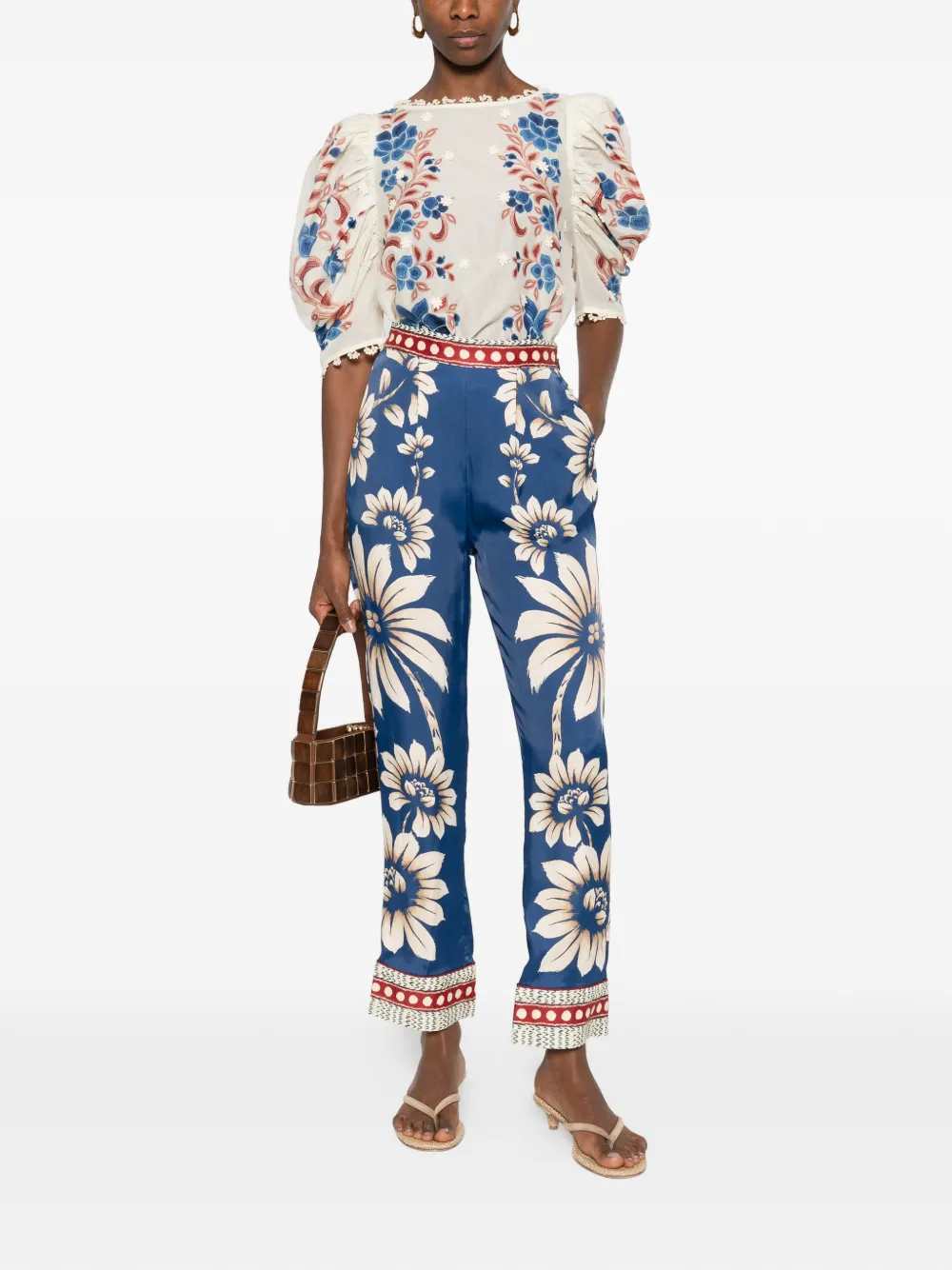 FARM Rio floral embroidered blouse - Beige