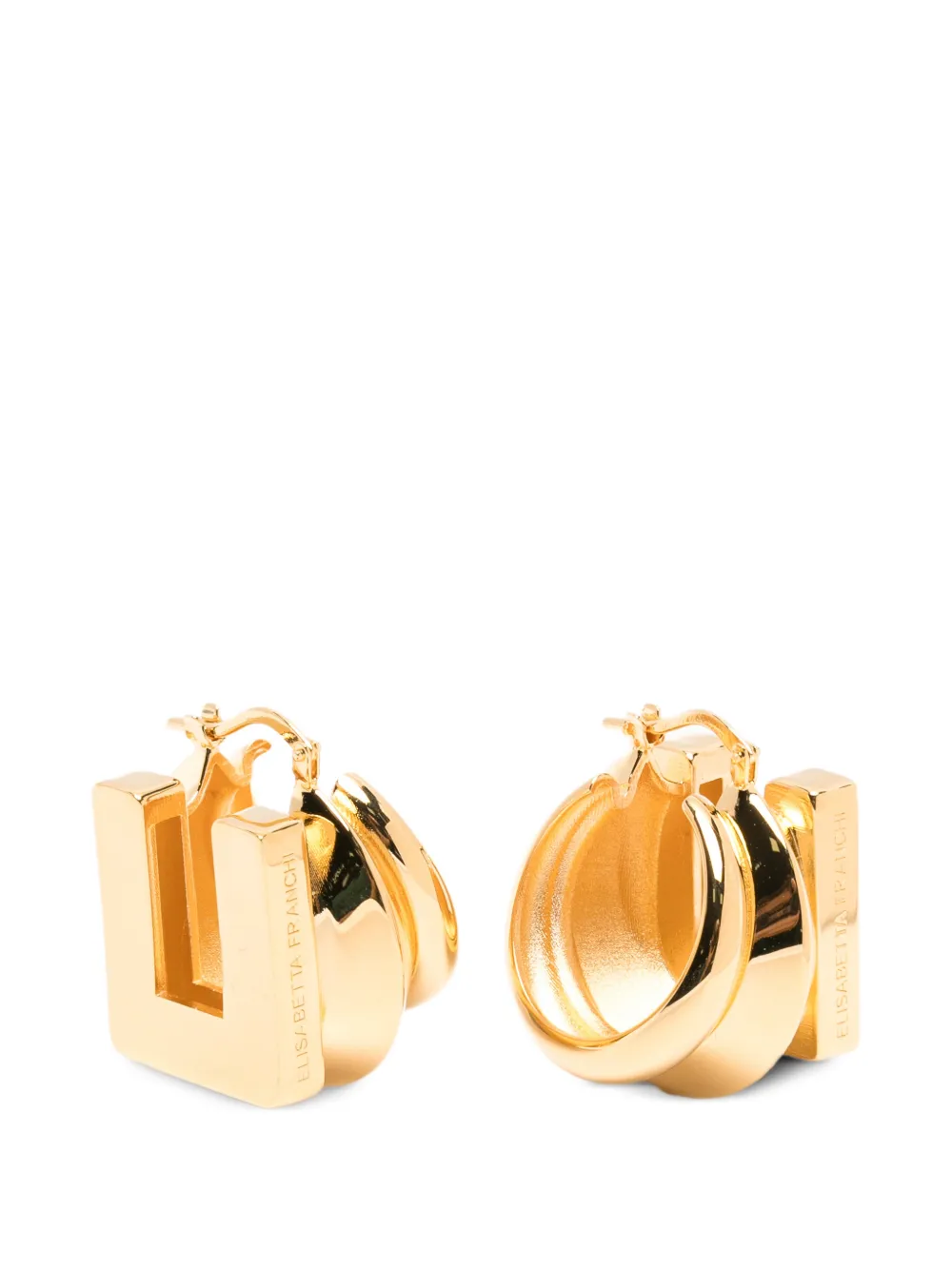 Elisabetta Franchi stacked-effect geometric earrings - Oro