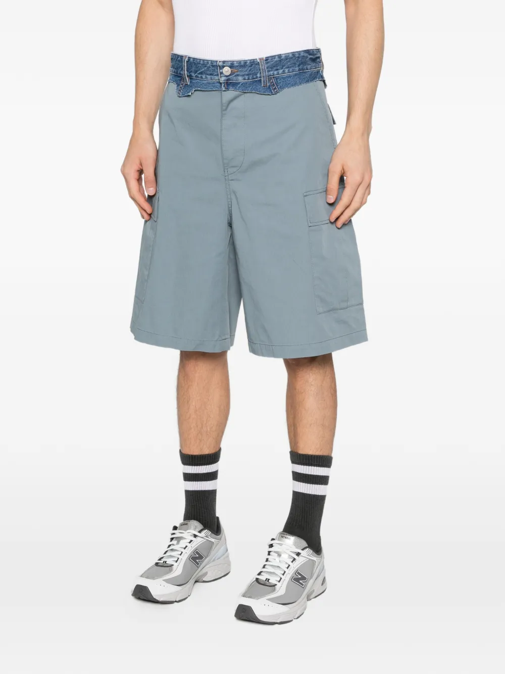 MM6 Maison Margiela cargo shorts met denim vlak Blauw