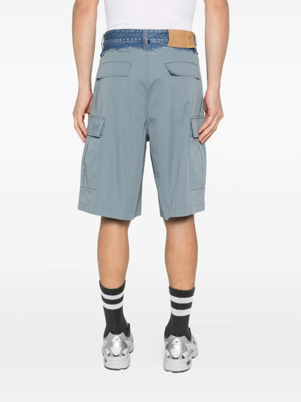 MM6 Maison Margiela cargo shorts met denim vlak Blauw