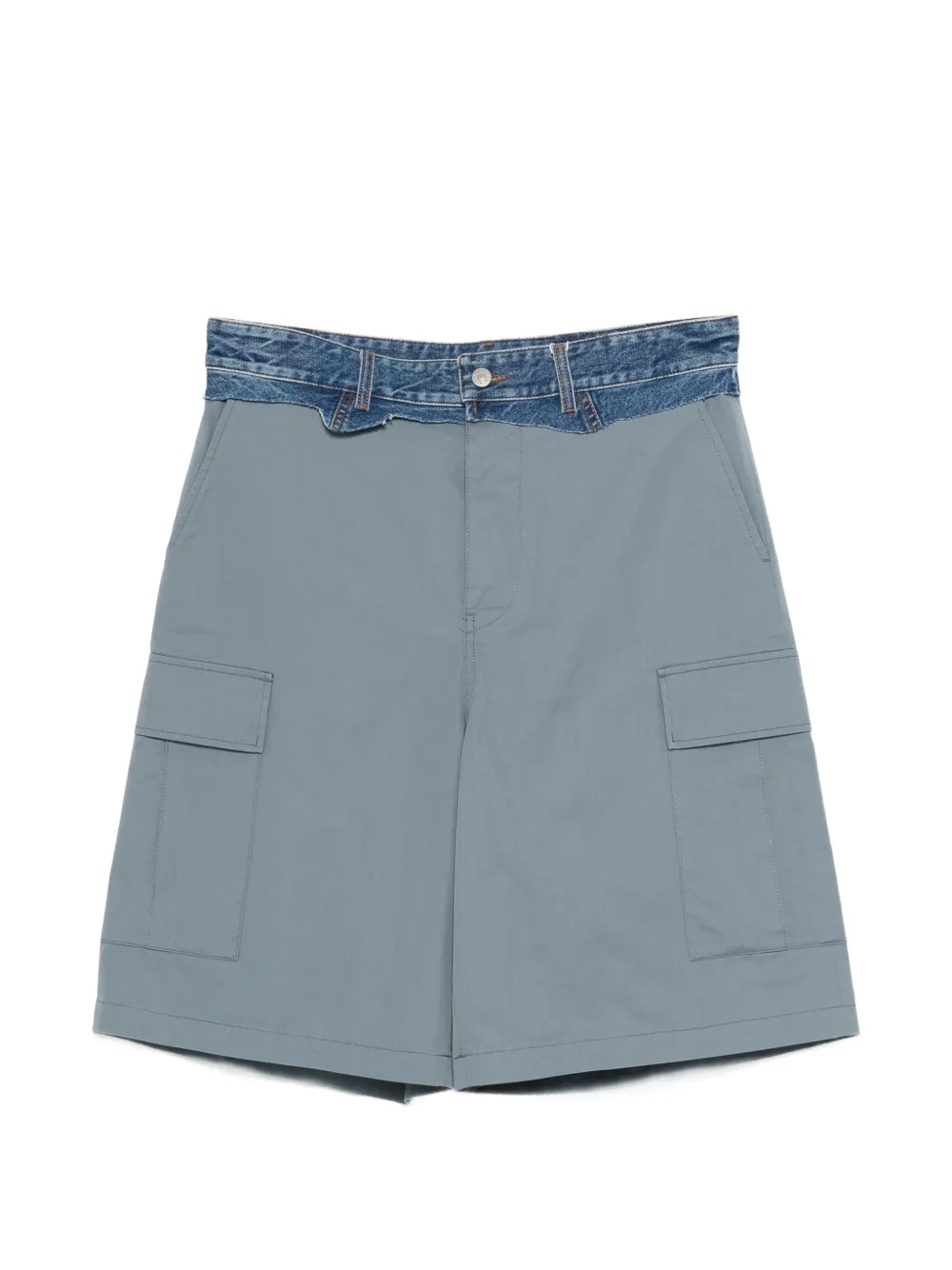 MM6 Maison Margiela denim-panel cargo shorts - Blu