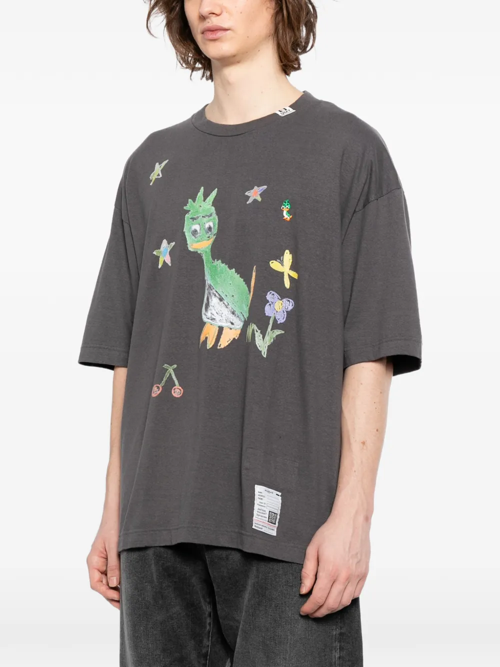 Maison MIHARA YASUHIRO Leon Kids Doodle T-shirt Zwart