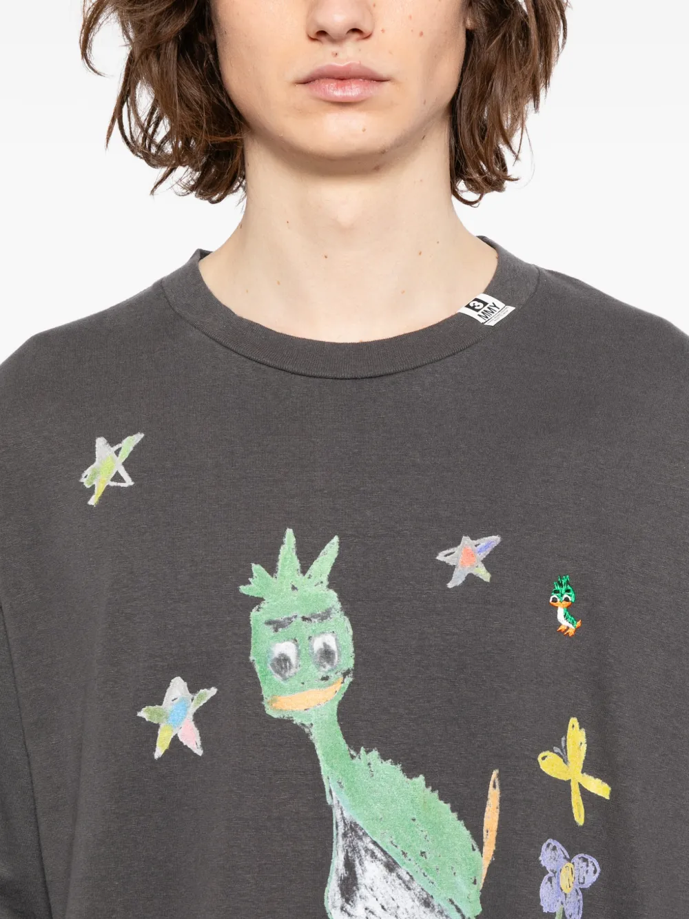 Maison MIHARA YASUHIRO Leon Kids Doodle T-shirt Zwart