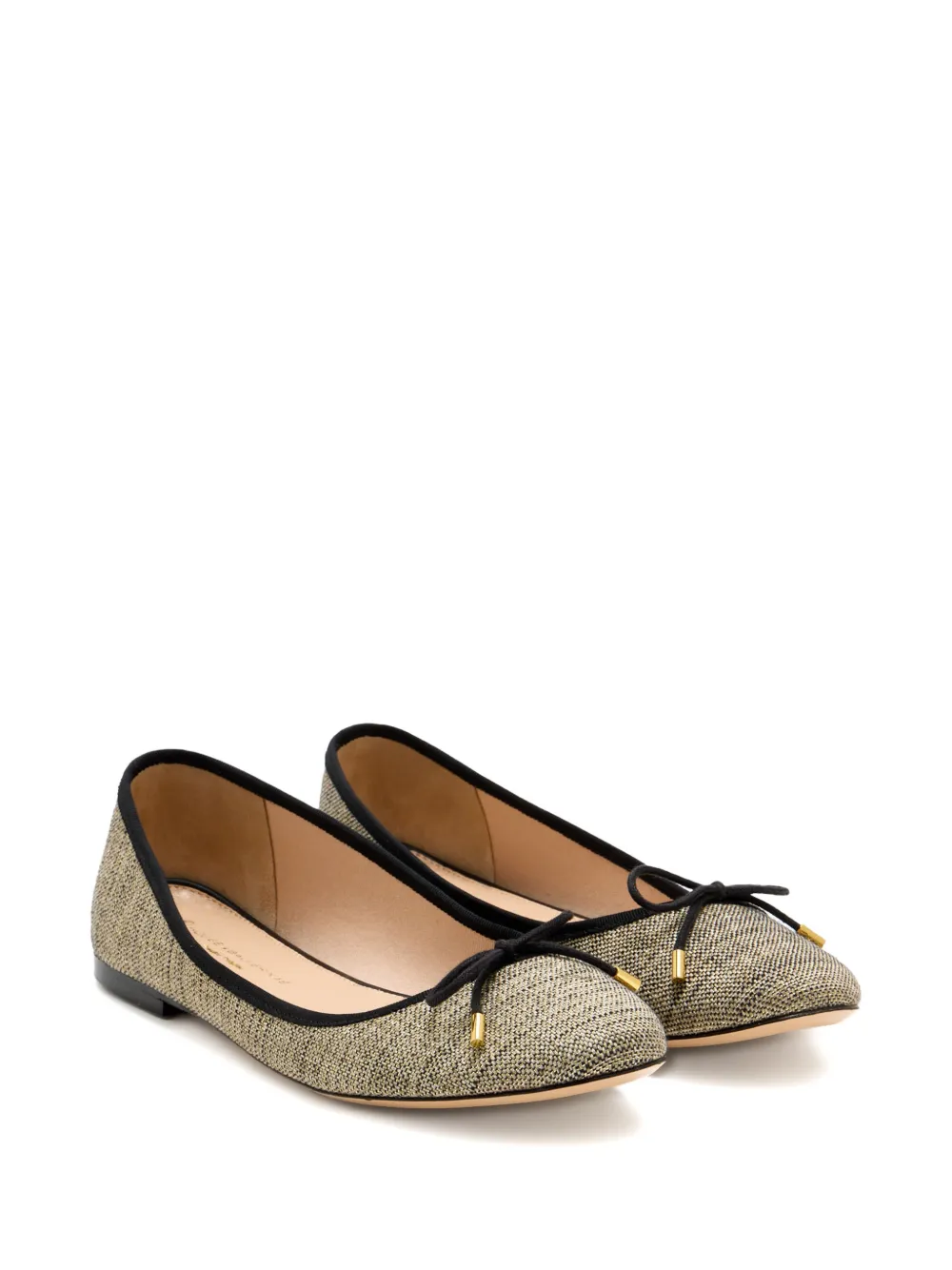 HOUSE OF BALLERINAS Emilie bow-detail ballet flats Goud