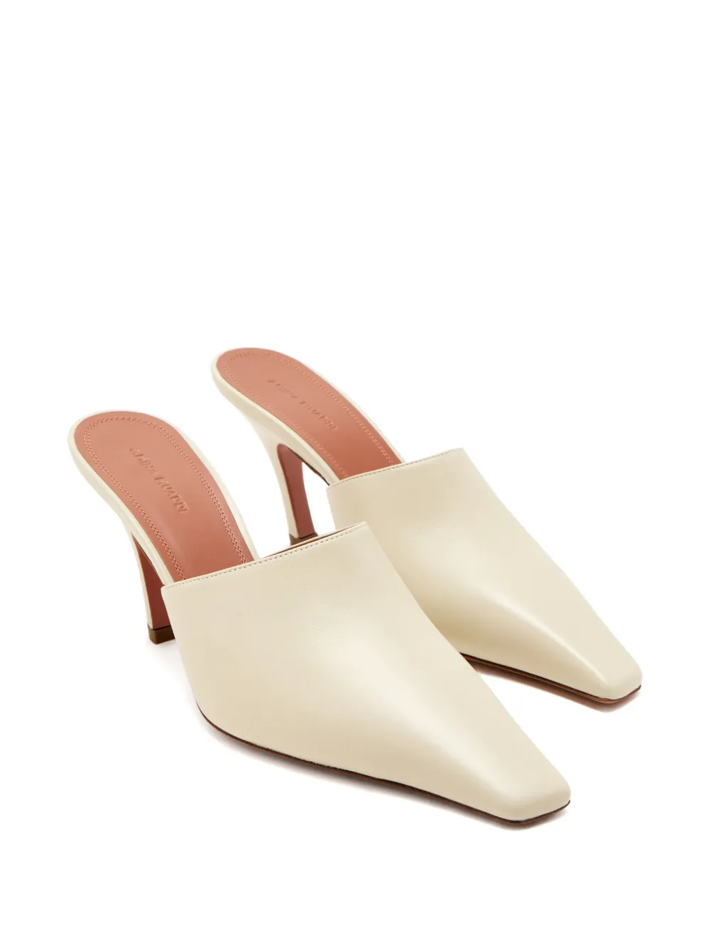 Amina Muaddi Jamie square-toe heeled mules Beige
