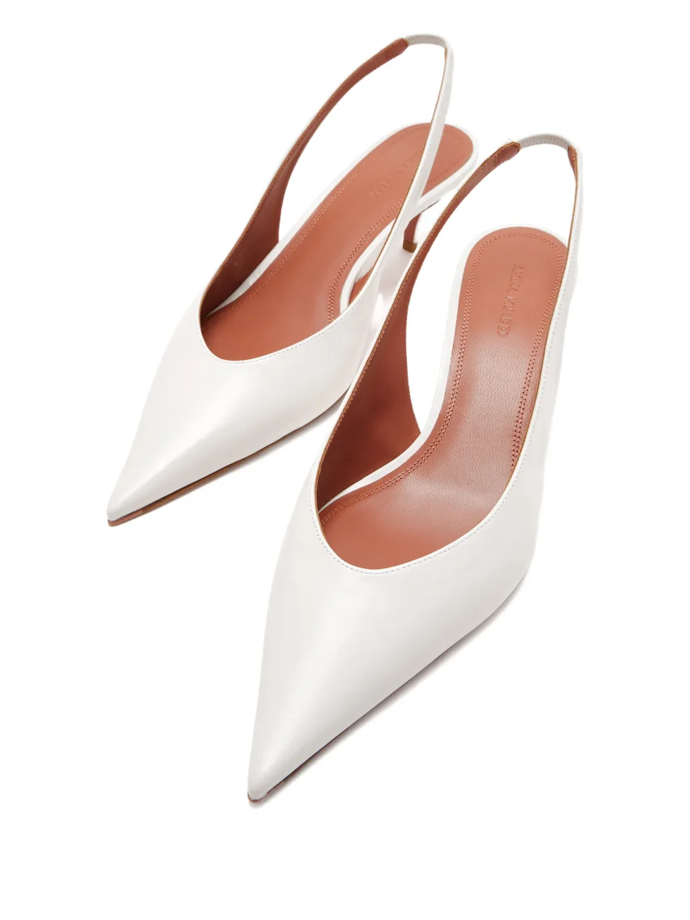 Amina Muaddi Anok slingback pumps met puntige neus Wit