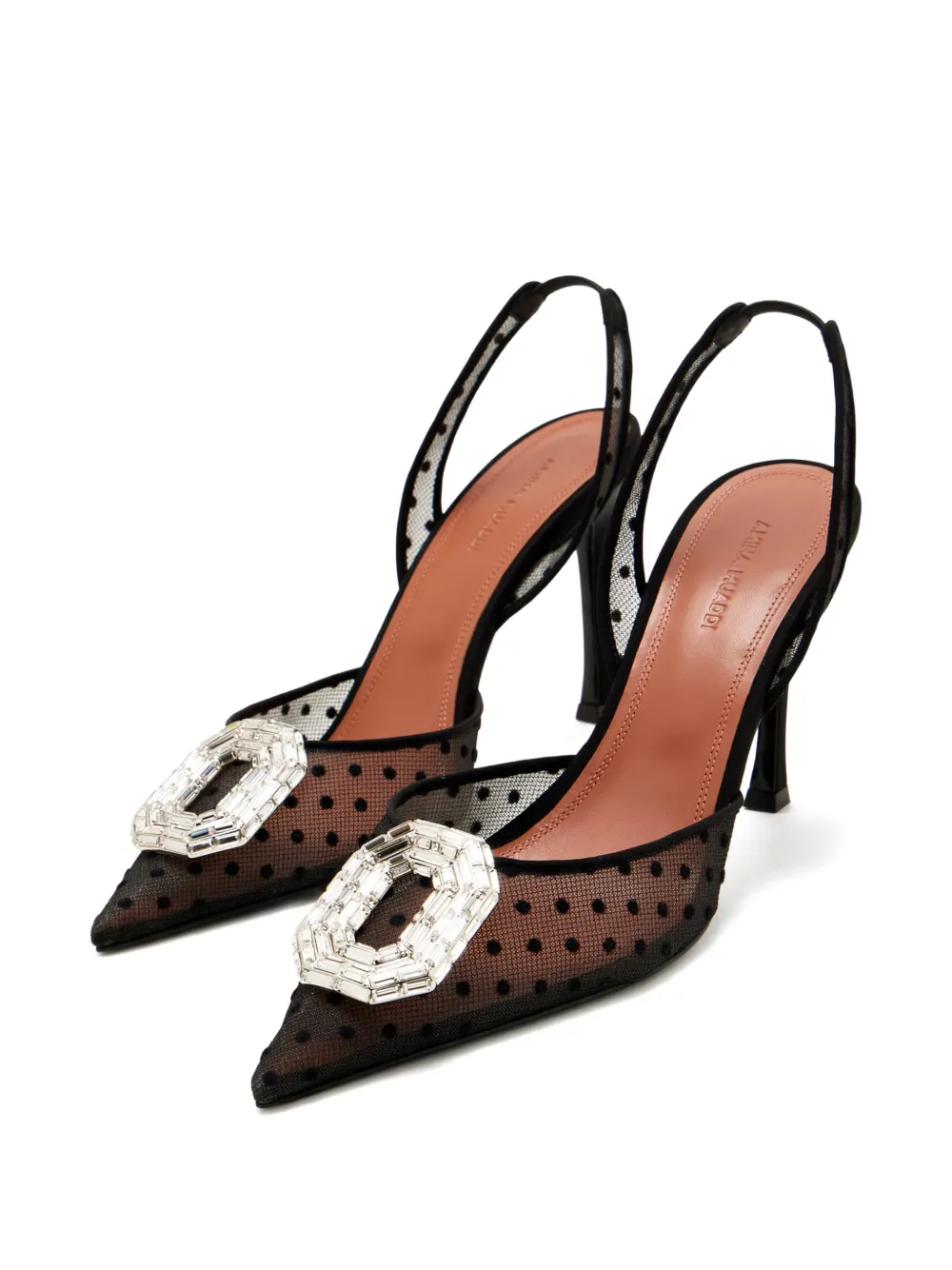 Amina Muaddi Camelia polka-dot pumps Wit