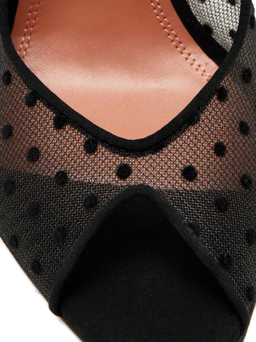 Amina Muaddi Kristina polka-dot slingback sandals Wit