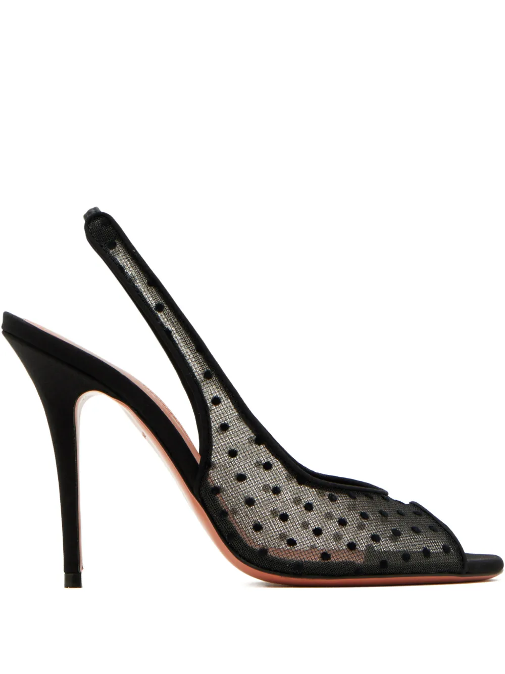 Amina Muaddi Kristina polka-dot slingback sandals Wit