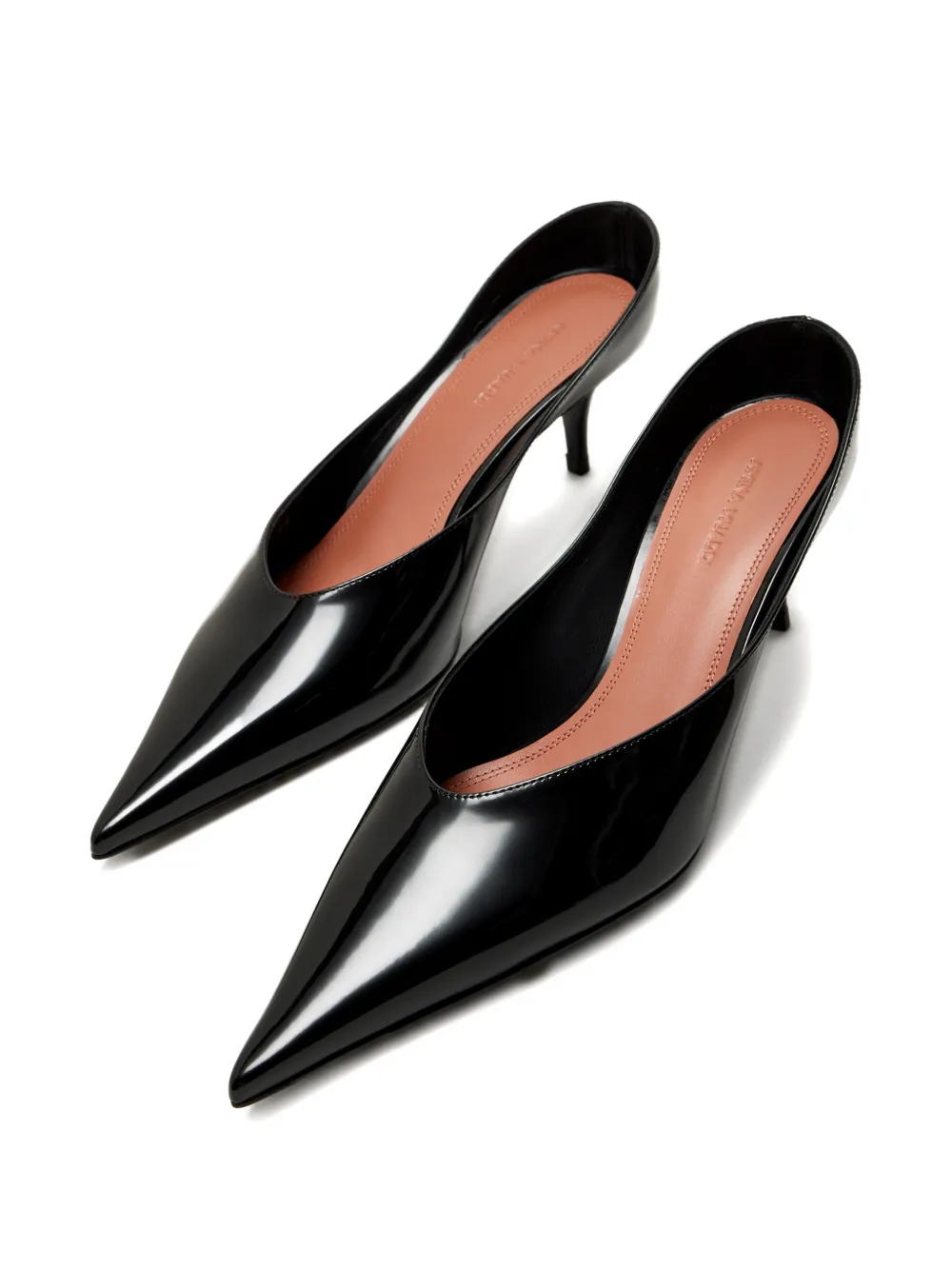 Amina Muaddi Anok 55 pointed patent pumps Zwart