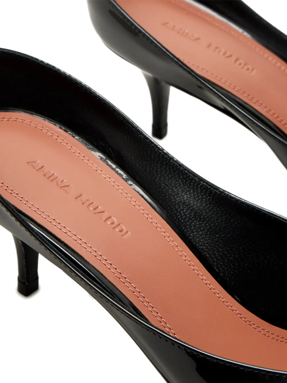 Amina Muaddi Anok 55 pointed patent pumps Zwart