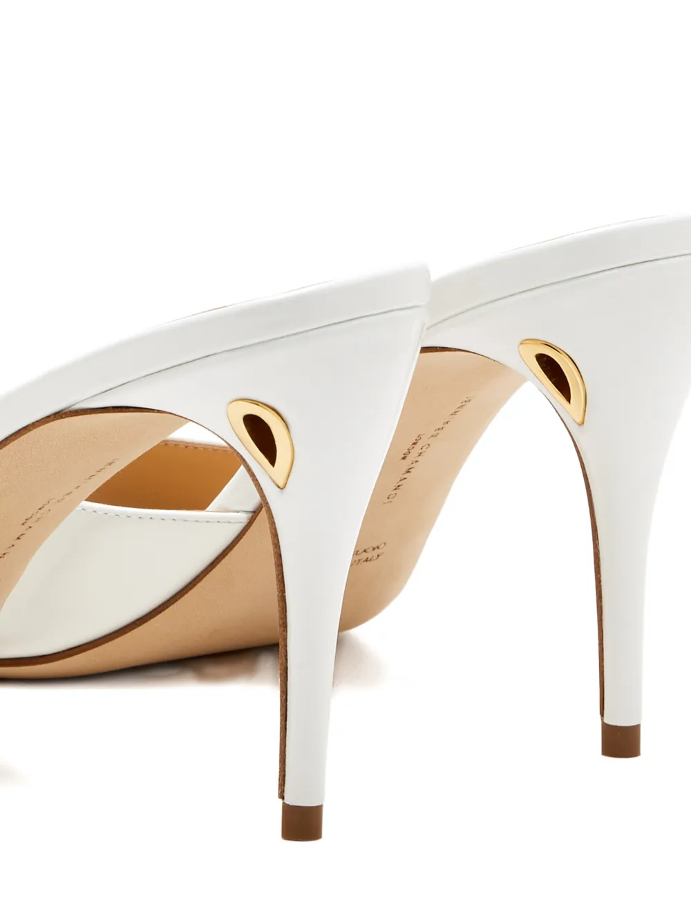 Jennifer Chamandi Guido cutout heel mules Wit